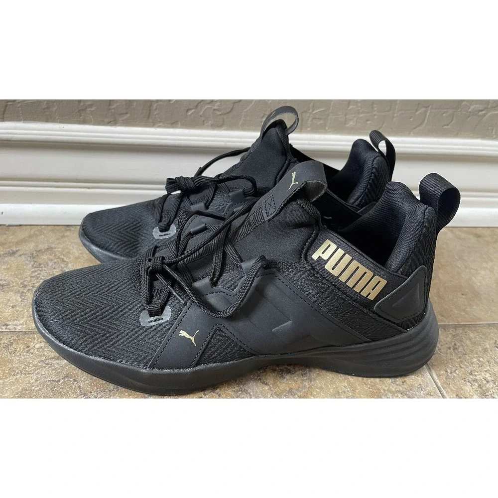 Puma 195429-02 Women's Softfoam Optmal Comfort Running Sneakers 8.5 Black/Gold